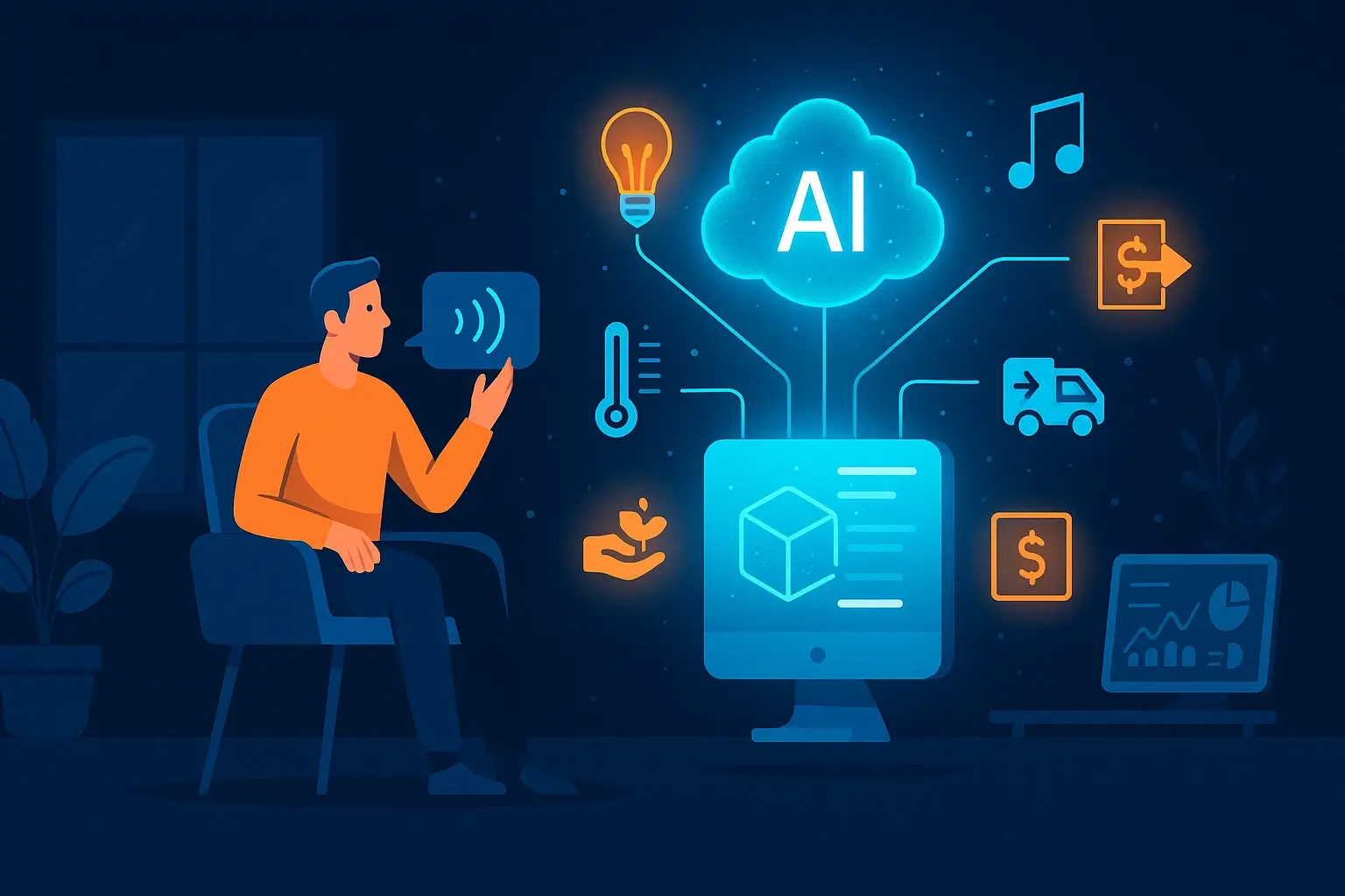 Ассистент для умного дома и офиса Голосовой AI управляет сервисами